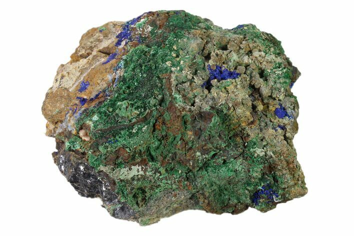 Druzy Azurite and Malachite on Galena Matrix - Morocco #137434